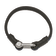 Black and Blue Leather Stainless Steel Polished 8.25-inch Shackle Bracelet