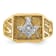 10K Two-tone Yellow and White Gold Textured Diamond Blue Lodge Masonic Ring