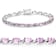 Pink Amethyst Rhodium Over Sterling Silver Oval Tennis Bracelet 8.61ctw