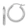 Rhodium Over 14k White Gold 13/16" Knife Edge Diamond-Cut Hoop Earrings