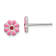 Sterling Silver Pink/Red Enamel Flower Children's Post Earrings