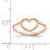 14K Rose Gold Polished and Textured Heart Ring