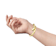 Emerald Color CZ Serpent Bypass Cuff Bracelet In 14K Gold Over Brass