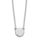 Rhodium Over Sterling Silver Tiny Circle Block Letter H  Initial Necklace