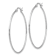 Rhodium Over Sterling Silver 1 9/16" Polished Hinged Hoop Earrings