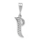 Rhodium Over 14k White Gold Solid Polished Script Filigree Textured
Letter I Initial Pendant