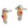 Rhodium Over Sterling Silver Childs Enamel Seahorse Post Earrings