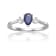 Blue Sapphire with White Sapphire Accents Sterling Silver Ring, 0.67ctw