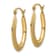 14k Yellow Gold Textured 1" Stamped Oval Hoop Earrings