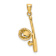 14k Yellow Gold Solid Textured Open-Backed Glove, Bat and Baseball Charm