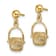 14k Yellow Gold Textured Nantucket Basket Dangle Earrings