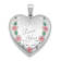 Rhodium Over Sterling Silver Satin Epoxy I Love You Floral 24mm Heart
Locket Pendant