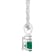 5mm Round Emerald with Diamond Accent 14k White Gold Pendant With Chain