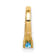 14K Yellow Gold 3D Ring with Aqua Cubic Zirconia Charm