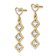14k Yellow Gold and Rhodium Over 14k Yellow Gold Diamond-cut Heart and
Diamond Shape Dangle Earrings