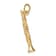 14k Yellow Gold Textured 3D Clarinet Pendant