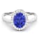 1.63ctw Violet Tanzanite and Diamond 14K White Gold Halo Ring