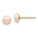 14k Yellow Gold 4-5mm Pink Button Freshwater Cultured Pearl Stud Earrings
