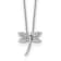 Rhodium Over Sterling Silver White Ice Diamond Dragonfly Necklace