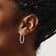 Rhodium Over Sterling Silver Textured 2.5x25mm Twisted Hoop Earrings