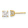 14K Yellow Gold 4mm Square Cubic Zirconia Basket Set Stud Earrings