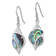 Rhodium Over Sterling Silver Polished Abalone Dangle Shell Earrings