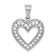 Rhodium Over 14k White Gold Diamond Heart Pendant