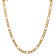 14k Yellow Gold 7.5mm Solid Concave Open Figaro 18 Inch Chain