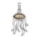 Rhodium Over Sterling Silver Polished Crystal and Cubic Zirconia Jelly
Fish Pendant