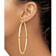 14k Yellow Gold 3 3/16" Polished Tube Hoop Earrings