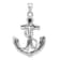 Rhodium Over Sterling Silver Blue Lab Created Opal Anchor Pendant