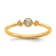 14K Yellow Gold Petite Beaded Edge Cushion Diamond Ring 0.10ctw