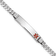 Rhodium Over 14k White Gold Medical Red Enamel Flat Curb Link ID Bracelet