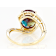 Lab-Created Alexandrite And White Diamond Bypass Ring In Solid 14K
Yellow Gold 4.68ctw