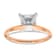 14K Rose Gold and White Gold Accent 2ct. 7.0mm G H I True Light Princess
Moissanite Solitaire Ring