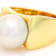 Pearl Solitaire Ring In 18K Gold Over Sterling Silver