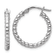Rhodium Over Sterling Silver Polished 2.25mm Beaded Hoop Earrings