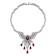 Ruby Red Cubic Zirconia, Rhodium Plated Over Sterling Silver Teardrop Necklace