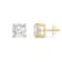 White Cubic Zirconia 14k Yellow Gold Studs With Velvet Gift Box 3.00ctw