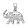 Rhodium Over 14k White Gold 3D Polished Elephant Pendant