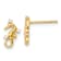 14k Yellow Gold Polished Cubic Zirconia Seahorse Stud Earrings