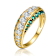 Emerald Color CZ Cocktail Ring In 14K Gold Over Sterling Silver