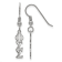 Rhodium Over Sterling Silver LogoArt Phi Sigma Sigma Small Dangle Earrings