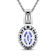 1.60ctw 14K White Gold Tanzanite and White Diamond Pendant with 18 inch
Cable Chain