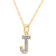 White Diamond Accent 10k Yellow Gold J Initial Pendant With 18” Rope Chain