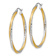 14k Two-tone Satin Diamond-Cut 1 3/8" Twisted Hoop Earrings