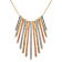 14k Rose Gold and Rhodium Over Brass Two-Tone Statement Necklace
