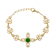 Jadeite Cross Bracelet In 18K Gold Over Sterling Silver 8mm