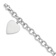 Rhodium Over 14k White Gold Polished Link with Heart Charm Bracelet
