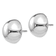 Rhodium Over 14k White Gold 16mm Half Ball Stud Earrings